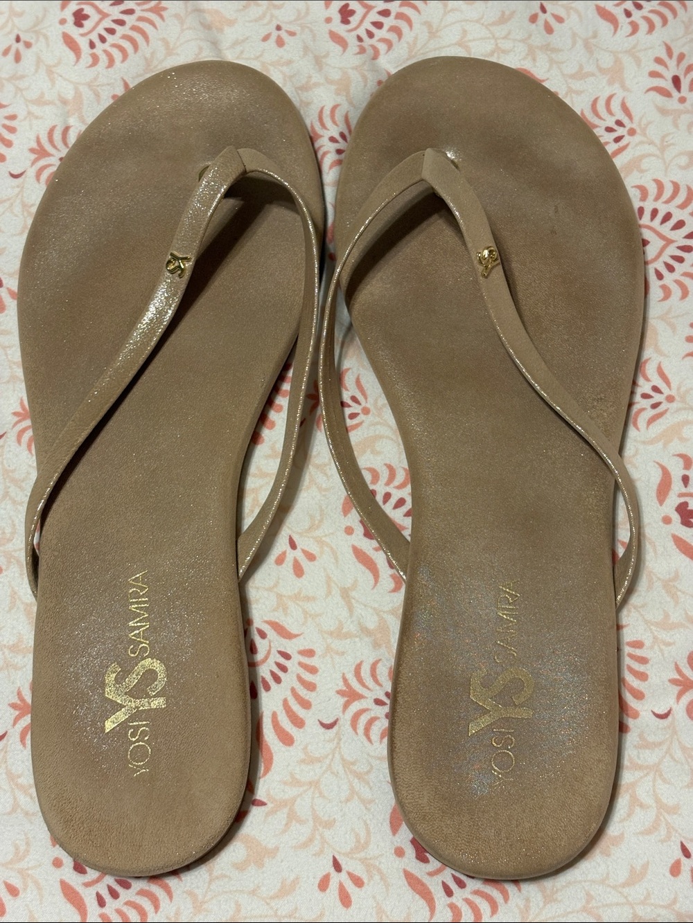 Yosi Samra Women's Neutral Tan Flip Flop Sandals sz 11